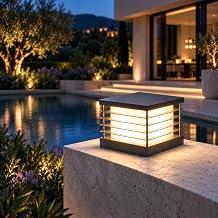 FoneLight Set  st  Bah e Ayd nlatma 24x24 cm   Al minyum G vde, 3000K S cak Beyaz I k, IP65 Suya Dayan kl , Modern D  Mekan Dekoratif Lamba [Enerji S n f  A+++]