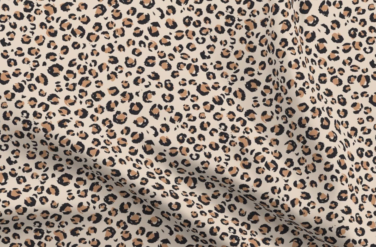 Spoonflower Fabric - Medium Animal Print Brown Tan Leopard Trendy Jungle Cheetah Printed on Petal Signature Cotton Fabric Fat Quarter - Sewing Quilting Apparel Crafts Decor