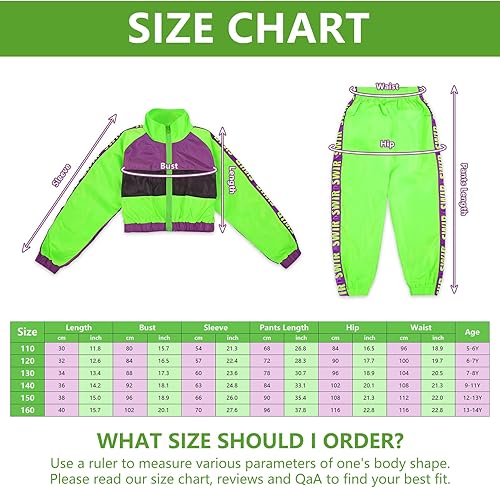 Miniatura 2 de Alaiyaky Disfraz de hip hop para niños y niñas, conjunto de ropa de baile de los años 90, disfraz de K-pop conjunto de pantalón