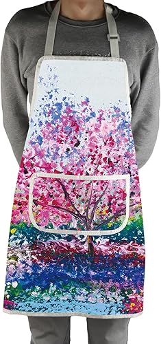 Miniatura 4 de MBMSO Delantal de artista de pintura con bolsillos, regalos para pintores, amantes del arte, regalo para profesores de arte, estudiantes, pintor,
