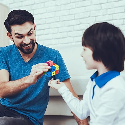 Miniatura 6 de 6 piezas de juguetes de madera para ansiedad, cubos de bloques giratorios, rompecabezas sensoriales, cubos para adolescentes, recuerdos de fiesta