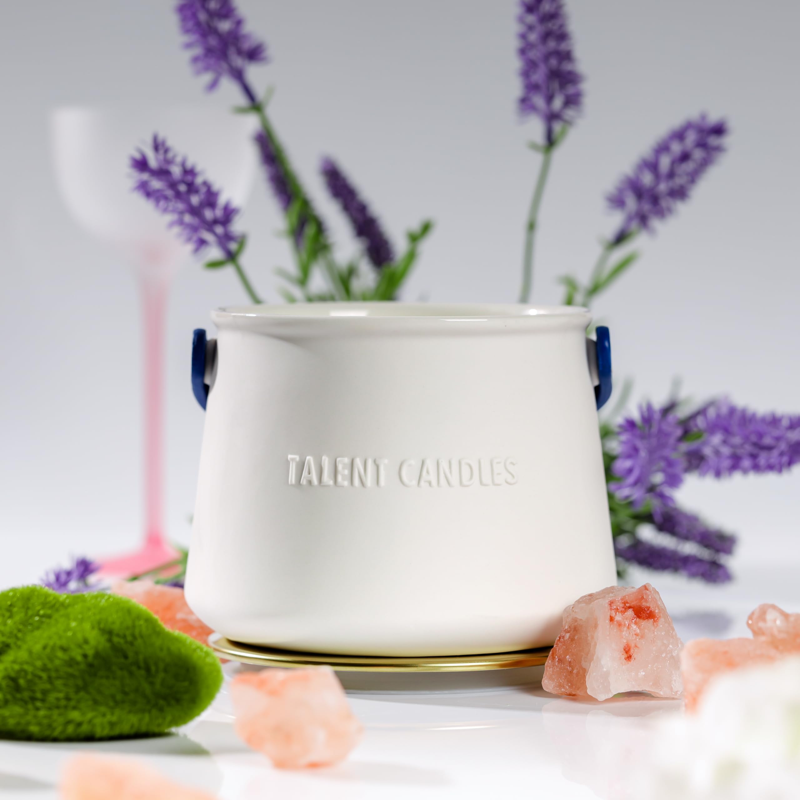 Bougie Aromathérapie Tasse en Céramique à Main 3 Noyaux Cire de Soja Cadeaux Hommes Femmes Nuit d'été
