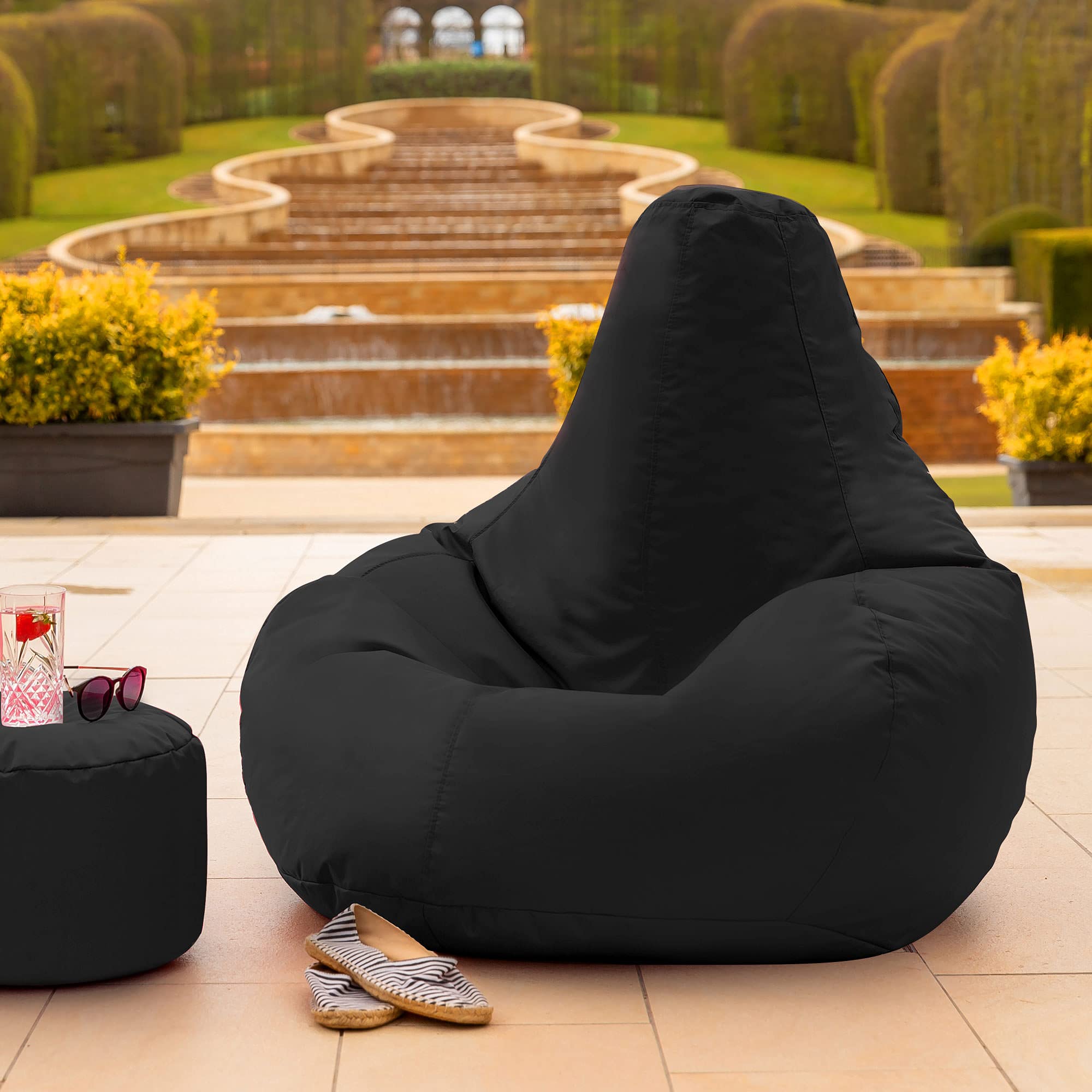 Bean Bag Bazaar Recliner Gaming Bean Bag Chair, Black, Large Indoor