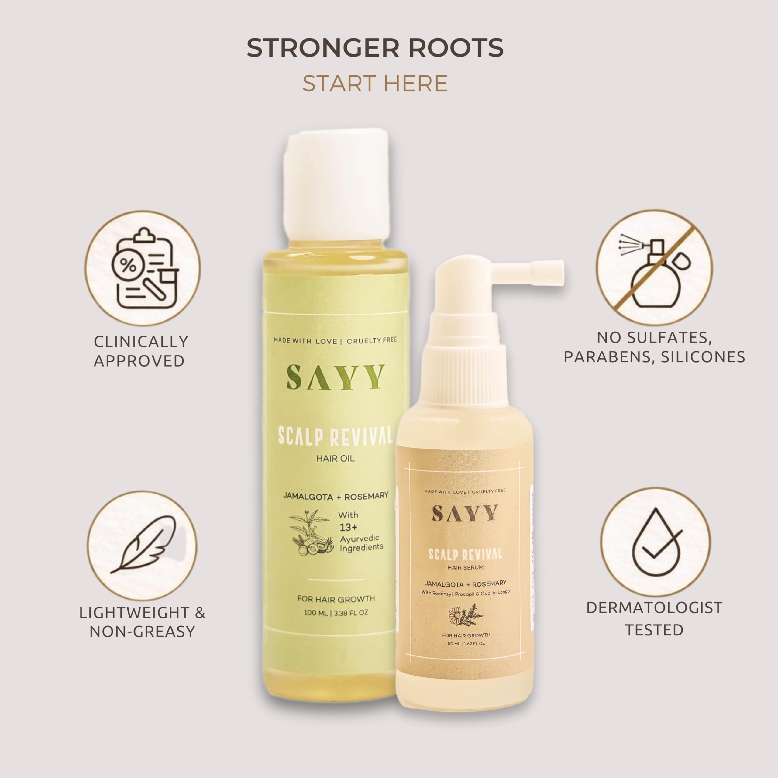 SAYY Scalp Revival Hair Serum 50 ML and Rosemary Oil 100 ML Combo 1