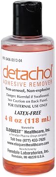 Detachol Adhesive Remover 4oz Bottle for Safe, Easy Removal of Medical Adhesives, Bandages & Skin Tape Alcohol and Acetone Free Gentle on Sensitive Skin