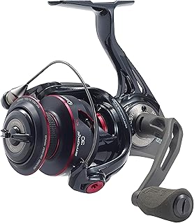 Quantum Smoke Spinning Fishing Reel, Size 30 Reel, Changeable Right- or Left-Hand Retrieve, Continuous Anti-Reverse Clutch with NiTi Indestructible Bail, SCR Alloy Frame, Black