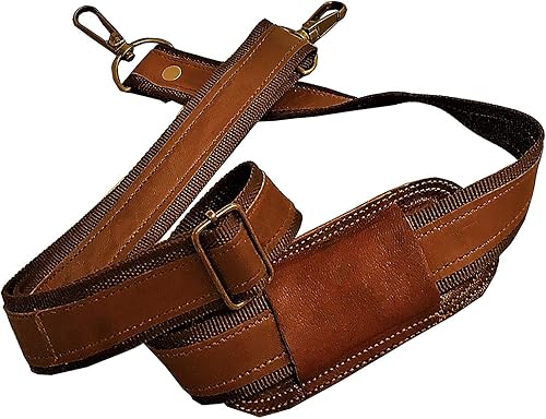 Correa de hombro acolchada ajustable de cuero con ganchos giratorios de metal para mensajero, portátil, cámara, bolsas de lona y más