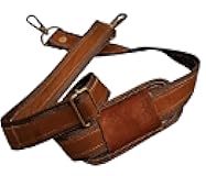 Leather Adjustable Padded Replacement Shoulder Strap with Metal Swivel Hooks for Messenger, Laptop, Camera, Duffle Bags & More
