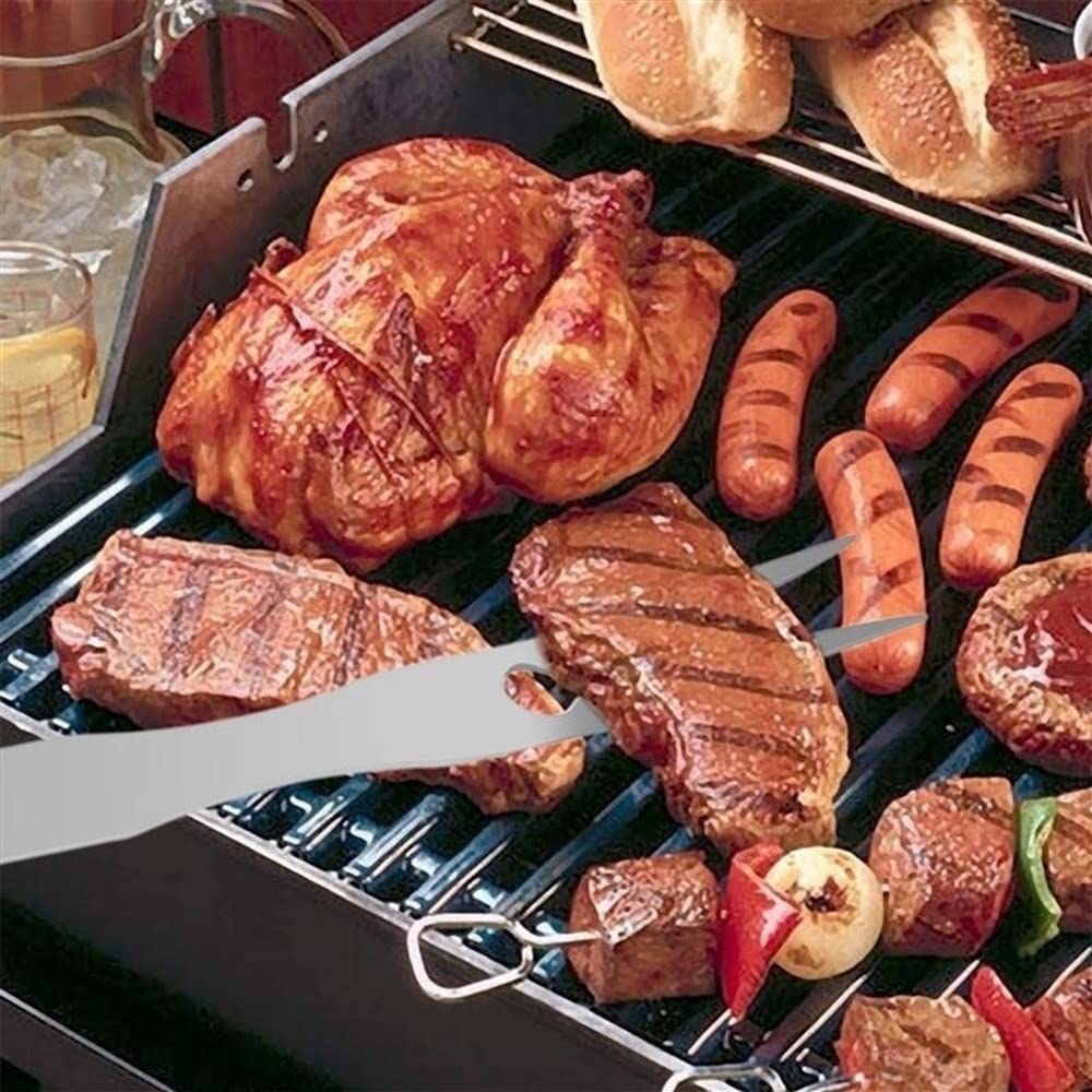 BBQ. Set Utensili 3pc Grill Accessori con spatola, forchetta, Morsetto - Regali for papà Durevole, Strumenti Grill in Acciaio Inox