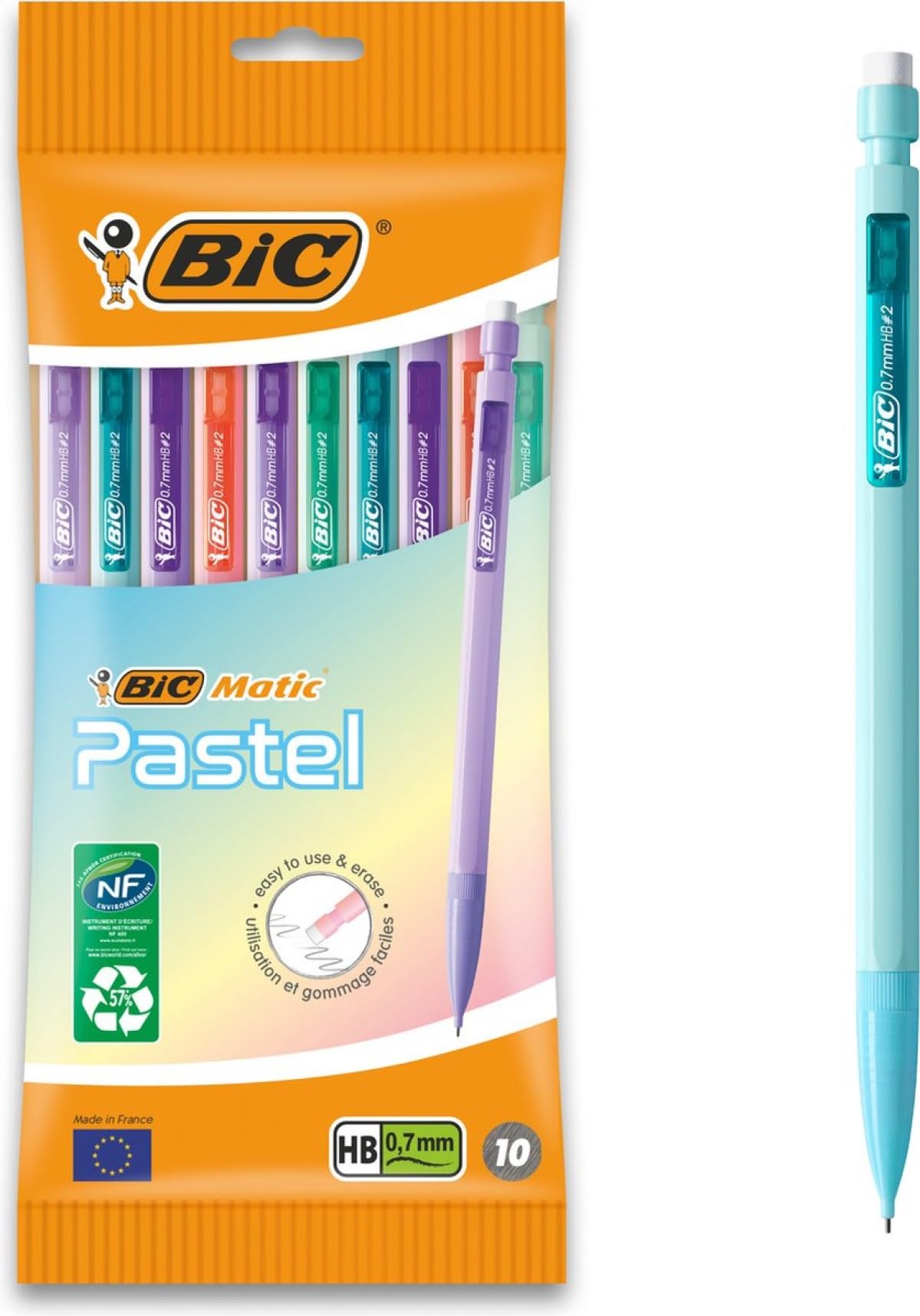 Bic Matic Pastel Mechanical Pencil Pack Of 10