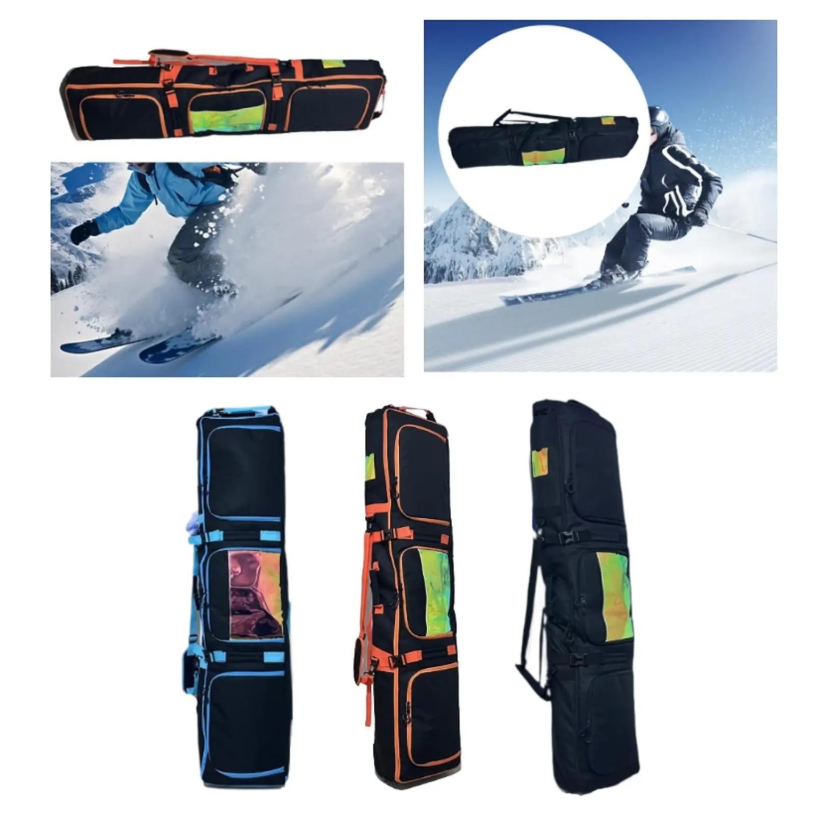 Sacca Snowboard Borsa da Snowboard Borsa da Sci Borsa da Snowboard a Doppia Spalla con Lunghezza Regolabile da Uomo(Black)