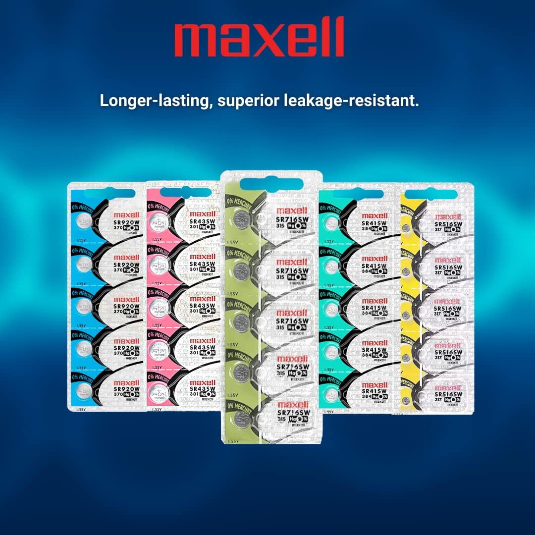Maxell Watch Battery Button Cell SR716SW 315 Pack of 5 Batteries