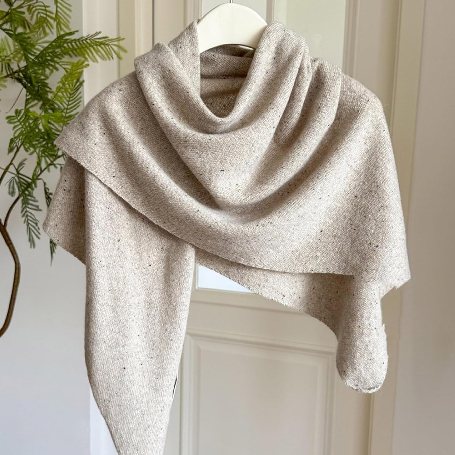 Women Wool Oversized Scarf Winter Shawl Wrap Soft Warm Triangular Cold Weather Neck Cover Warm Neck Scarf for Ladies