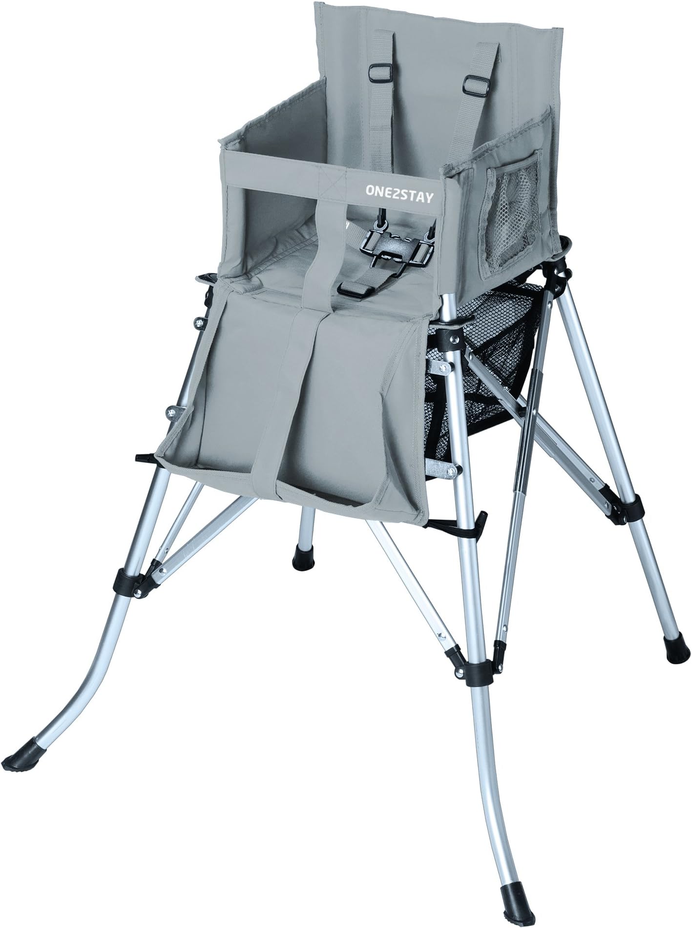 One2Stay P71846-H Portable Baby High Chair - Silver Metallic