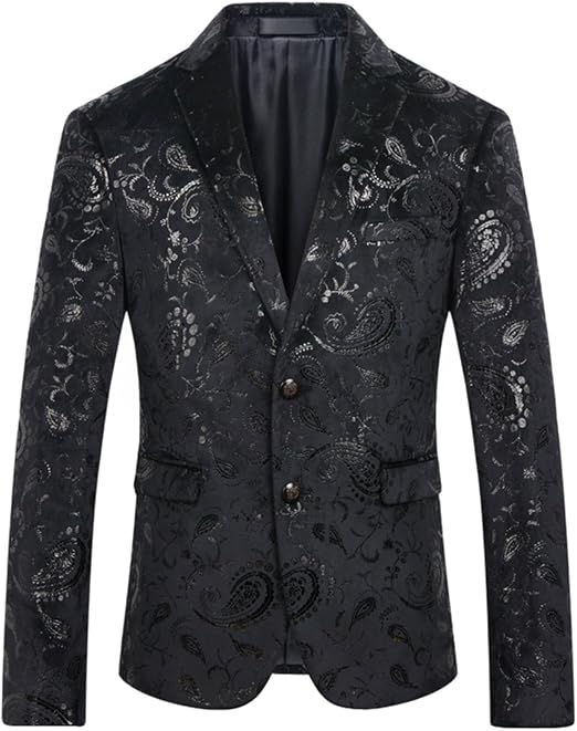 MOGU Giacca da Uomo Blazer Nero con Stampa Floreale Lucida : Amazon.it:  Abbigliamento