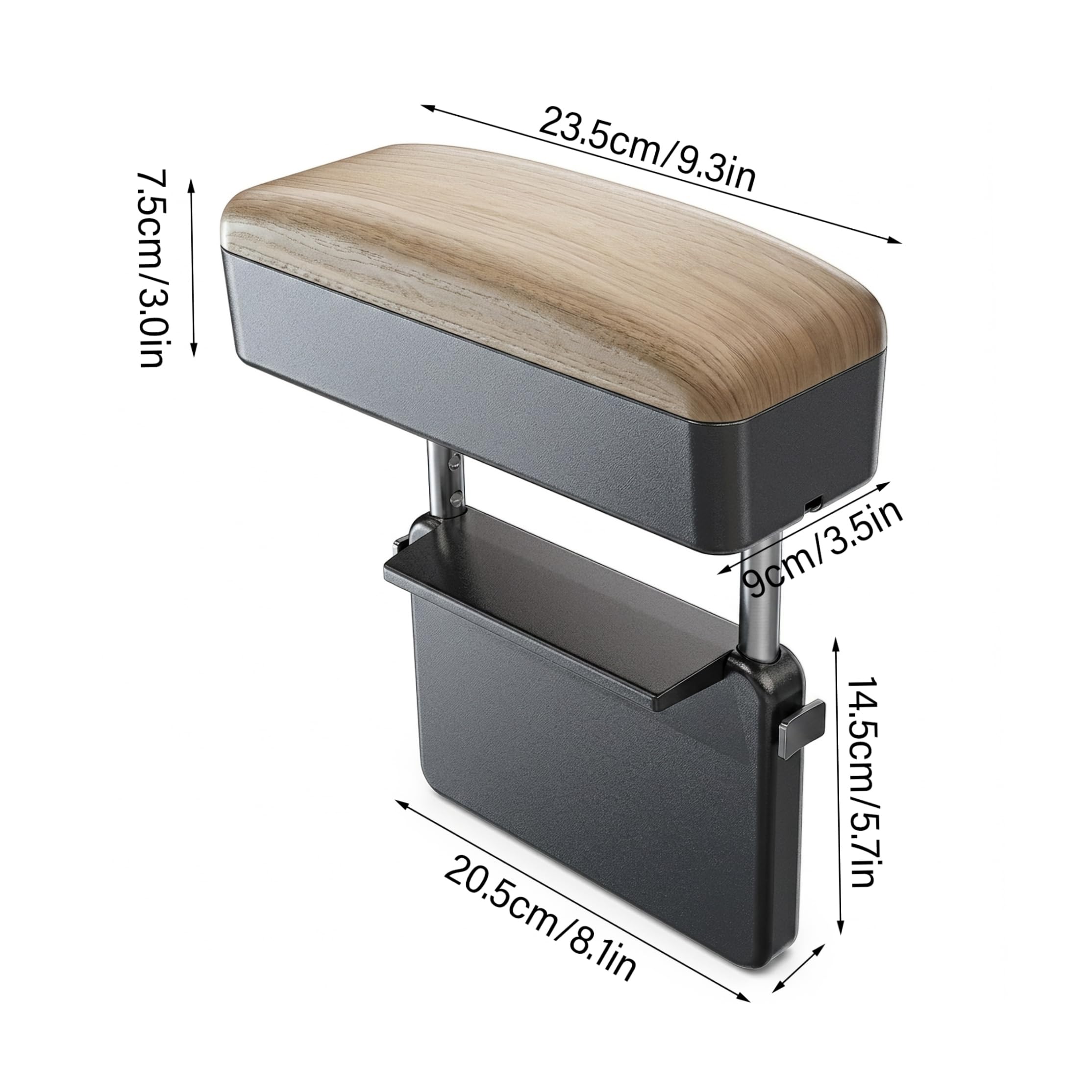 Supporto per bracciolo per auto, cuscino per gomito, console centrale regolabile, colore kaki
