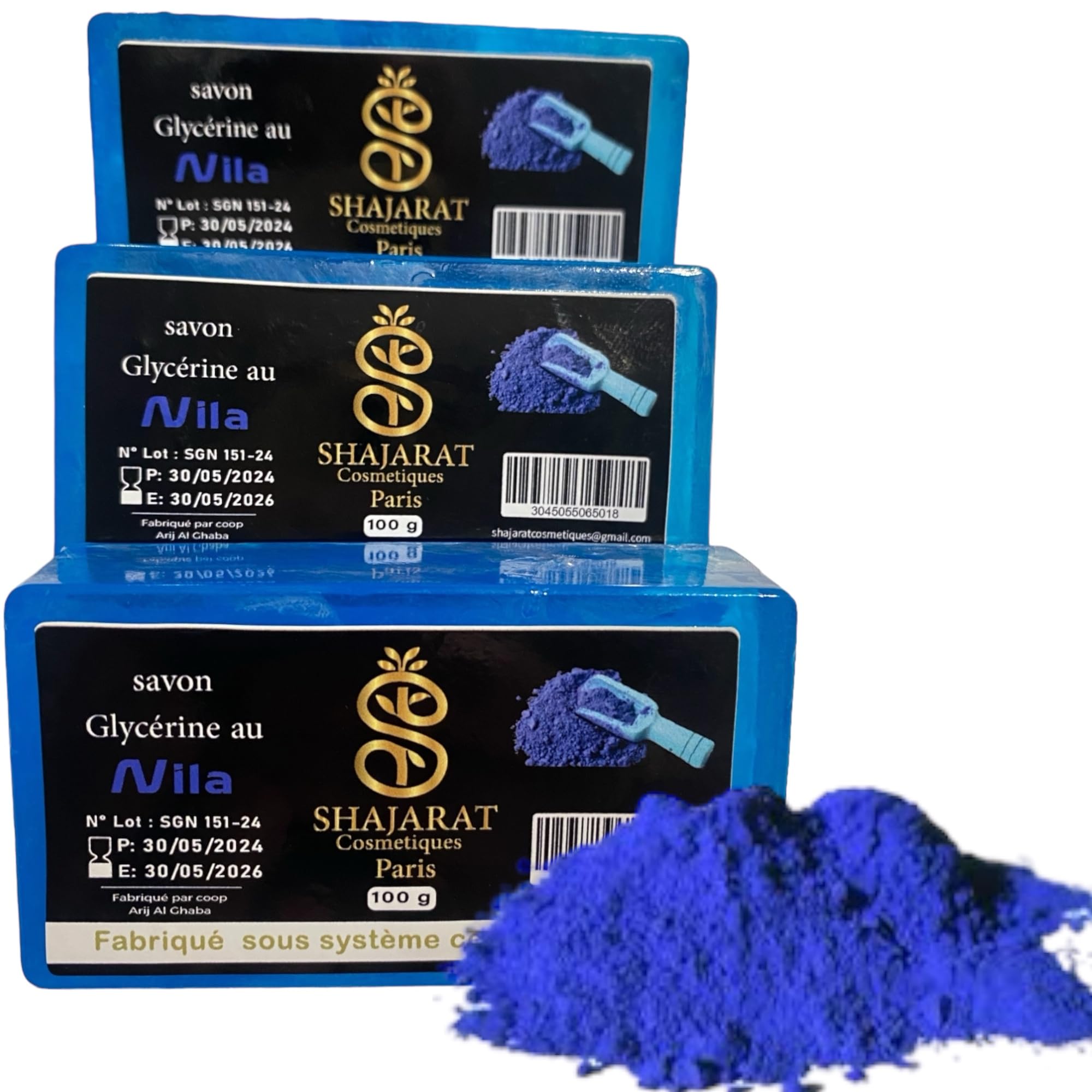 Savon Poudre Bleue DEROCHE Éclaircissant - 100% Naturel, Anti-tâches Et Hyperpigmentation