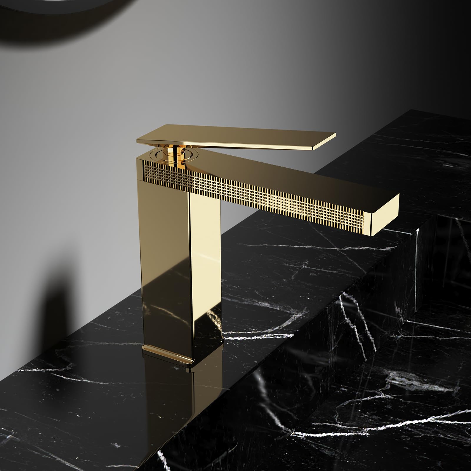Wasserhahn Bad Gold Retro Waschtischarmatur Bad Gold Messing für Badezimmer | Waschtischarmatur Bad Gold Klassische, Mischbatterie aus Messing für Badezimmer, Retro-Stil,klassische Eleganz