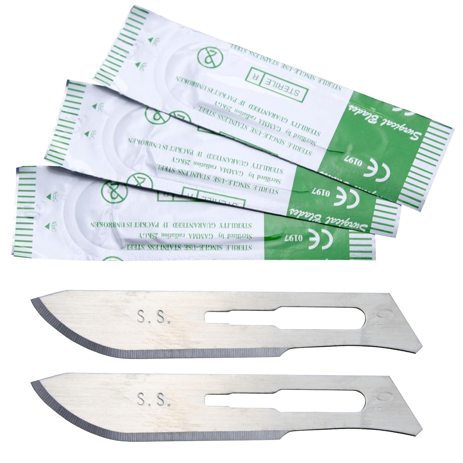 200 Pcs Surgical Blades #10 | Stainless Steel Sterile Scalpel Blades Individually Wrapped