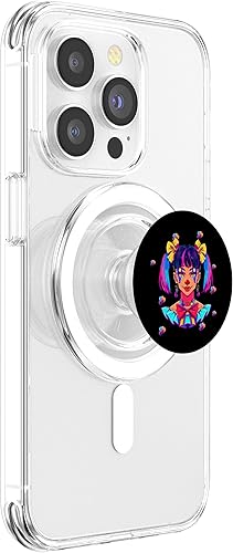 Miniatura 4 de Cute Streetwear synthwave 80s 90s retro anime girls clown PopSockets PopGrip for MagSafe