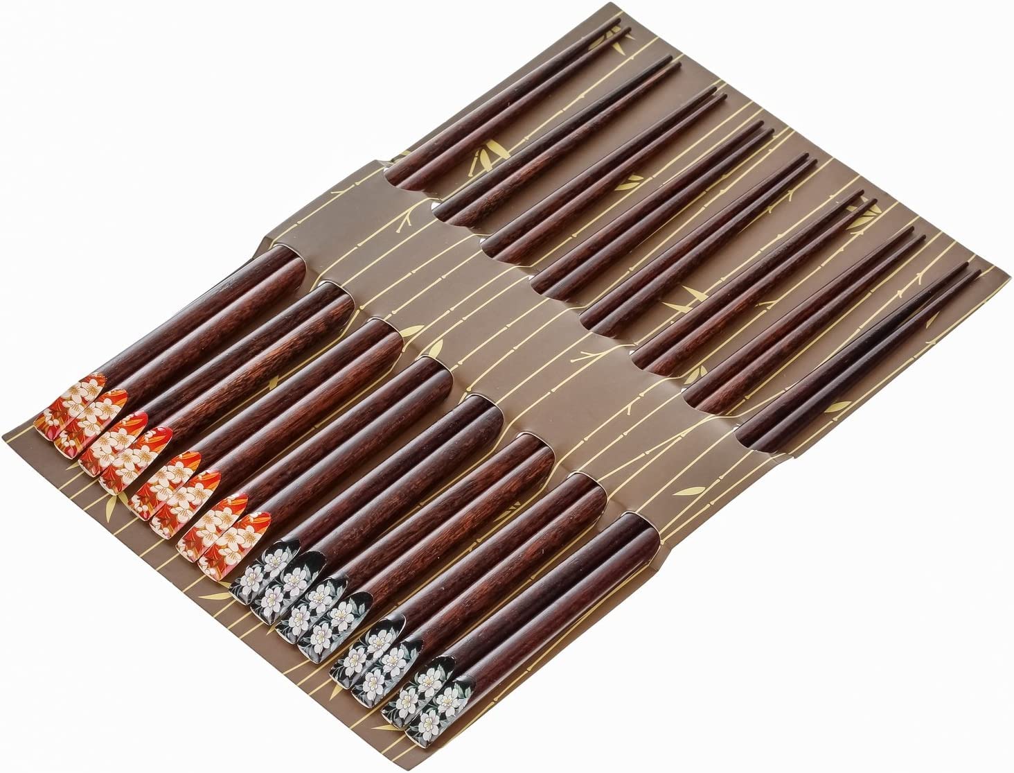 W HomeHeim Concept 8- Pairs Bamboo Chopsticks Reusable Chinese Korean Japanese Chopsticks Natural Wood Chop Stick (chopsticks8set)