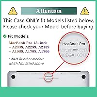 Vista 2 de DTangLsm Funda para MacBook Pro de 13 pulgadas 2024 2023-2016 M2 M1 A2338 A2289 A2251 A2159 A1989 A1706 A1708 Carcasa Protectora Rígida de Plástico