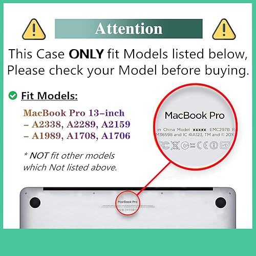 Miniatura 2 de DTangLsm Funda para MacBook Pro de 13 pulgadas 2024 2023-2016 M2 M1 A2338 A2289 A2251 A2159 A1989 A1706 carcasa rígida de plástico resistente con