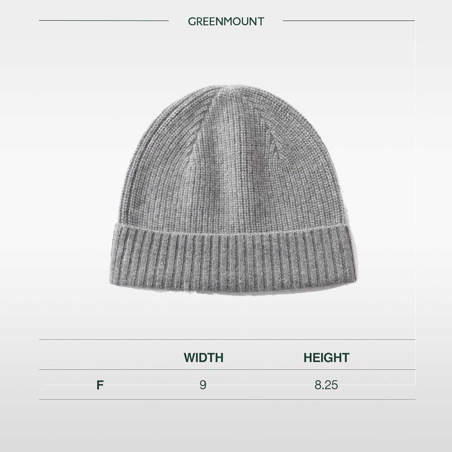 GreenMount Men's Cashmere Thick Beanie Hat Ribbed Knit Soft Warm Winter Hat for Men