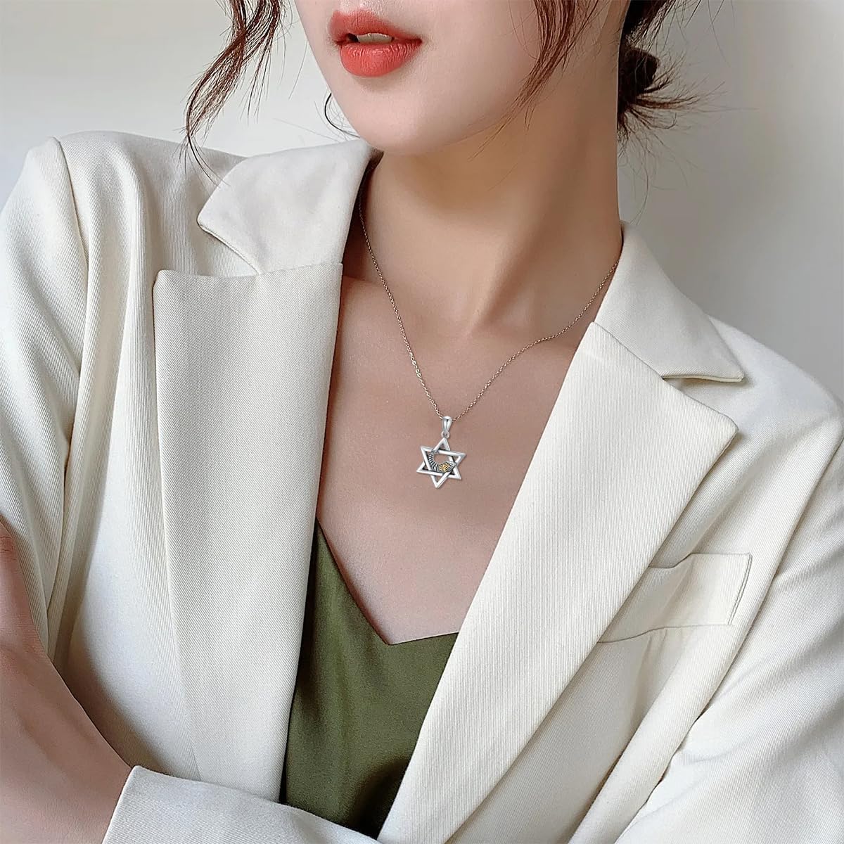 MONGAS Star of David Necklace Sterling Silver Star of David Pendant Necklace Star of David Jewelry for Women Men - Image 2