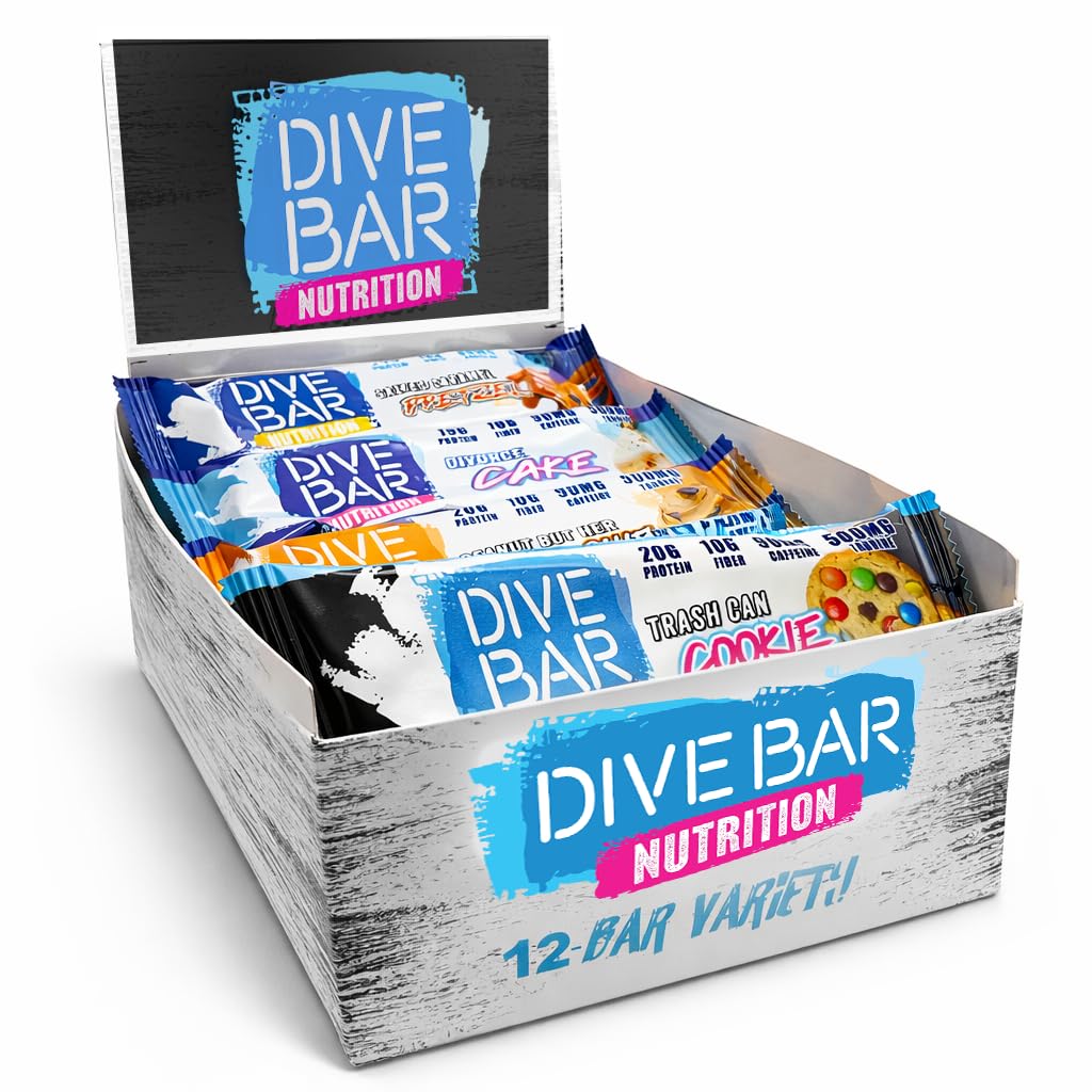 Dive Bar Nutrition Protein Bars, Variety Pack, 12 Count