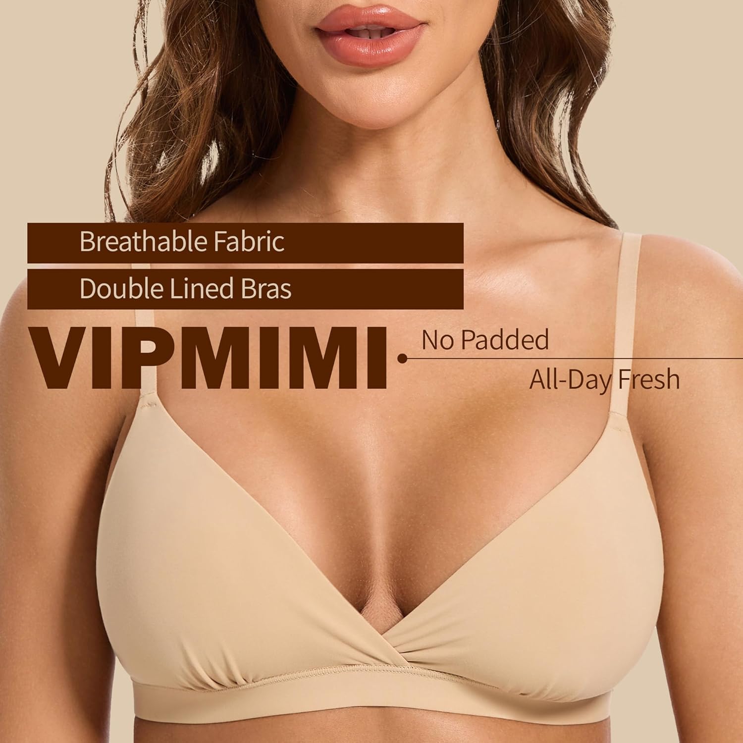 Women's Triangle Bralette Plunge Unlined Seamless Bra No Underwire Sexy Comfortable T-Shirt Everyday Bra - Image 5