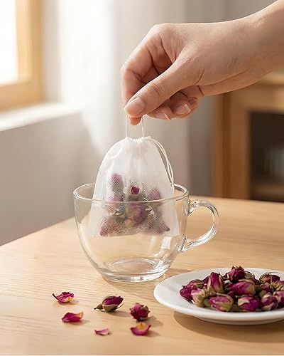 Miniatura 5 de Bolsas de té para té de hojas sueltas, paquete de 400 bolsas de filtro de té desechables, bolsa de té pequeña con cordón, bolsitas infusoras de té