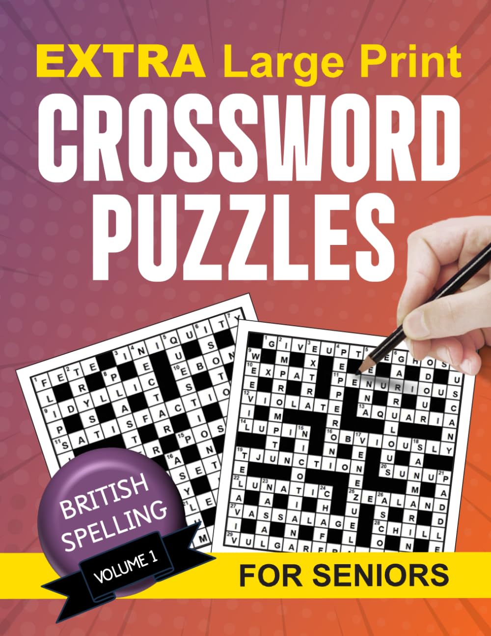 Extra Large Print Crossword Puzzles for Adults and Seniors: Easy to Read Puzzles with Solutions