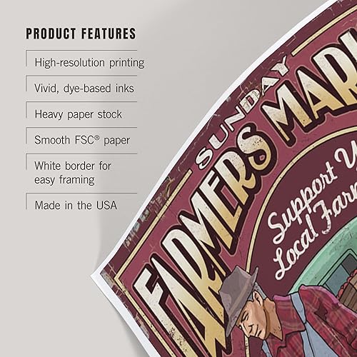 Miniatura 3 de Farmers Market, cartel vintage (impresión artística de 11.8 x 17.7 in, póster de viaje)