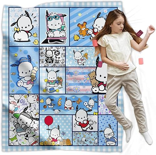 Manta de dibujos animados de 50 x 40 pulgadas, manta de franela súper suave, aire acondicionado, refrescante, para verano, linda, ligera, cómoda