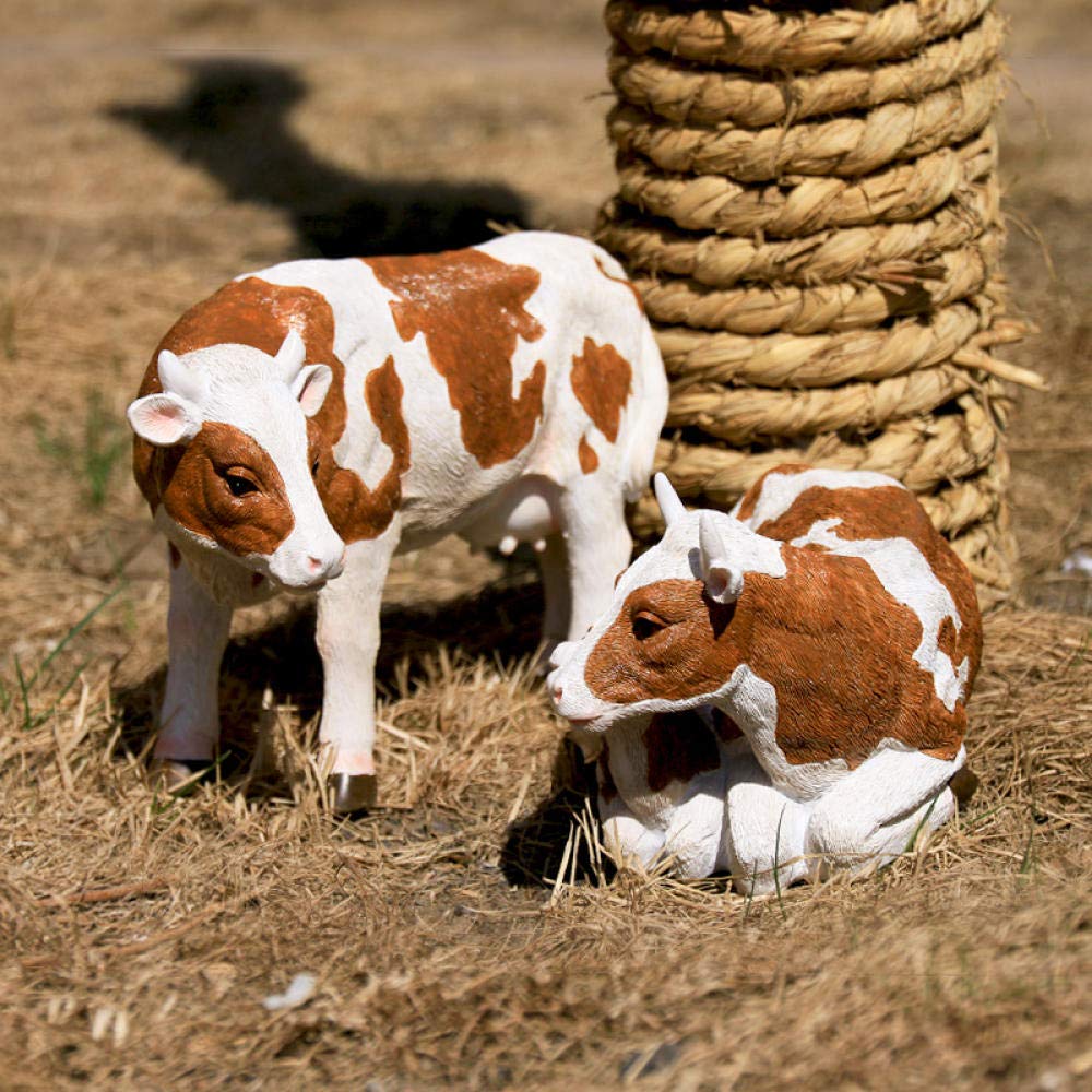 XJBTBA Bust Sculture Ornaments A Coppia Simulazione Gialla Giallo Giardinaggio Decorativo per la Famiglia Animale Ornamento Spinner Decorazione Ornamenti Giardino