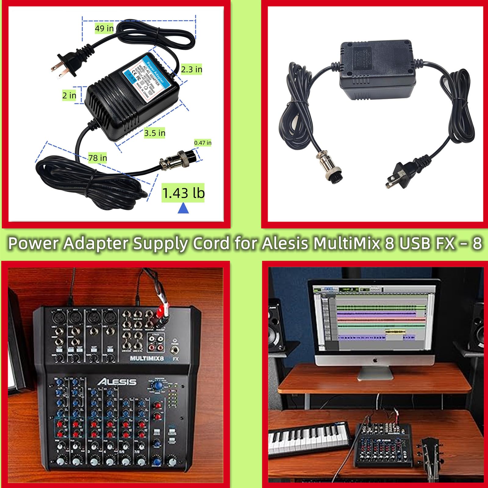 Amazon.com: MSZLZTD for Alesis MultiMix 8 USB FX – 8 Power Adapter