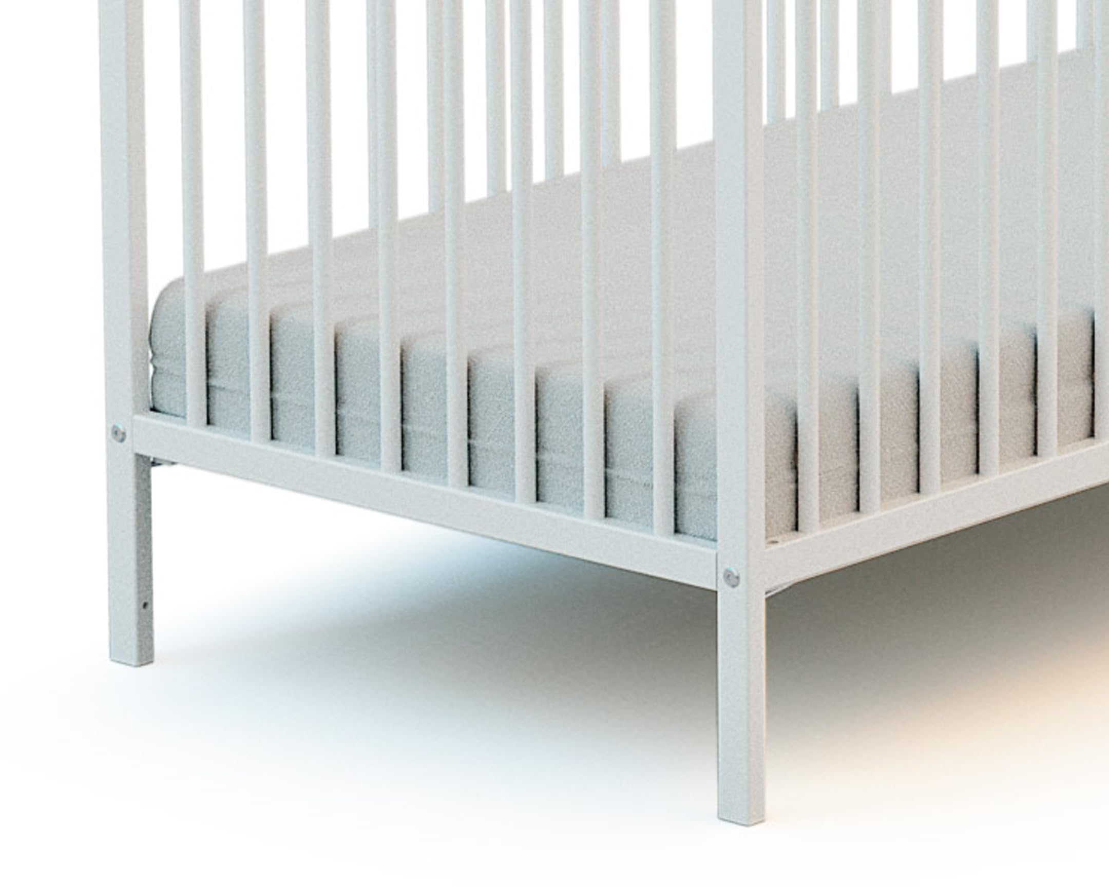 Webaby - Letto teepee in legno 60x120 Bianco| Legno massiccio | Dalla nascita | Rete a doghe inclusiva | Letto con sbarra |Rete letto regolabile a 3 altezze