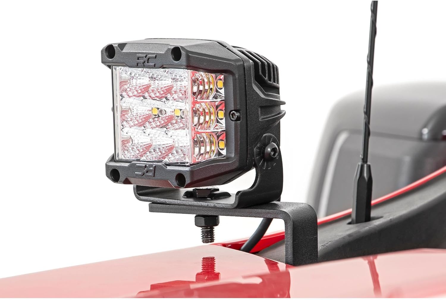 Rough Country Dual 2" Spot LED Lower Windshield Ditch Light Kit for Chevy Silverado 1500 (2019-2025) - 2X LED Light Pods, Spot Beam