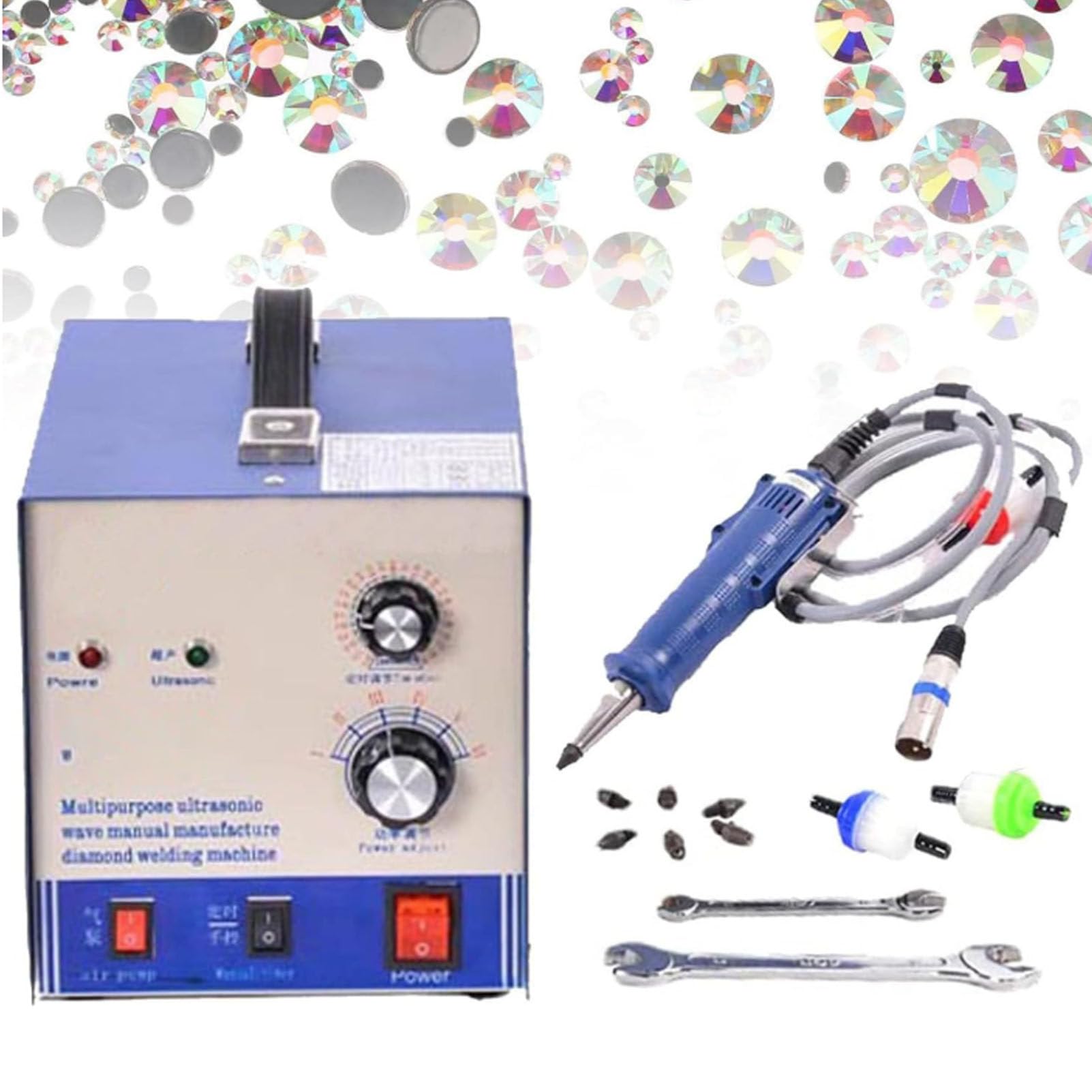 HTDRE Rhinestone Setting Machine, Hot Fix Crystal Bling Tool for Clothes, Shoes, Decorations, No Glue Needed