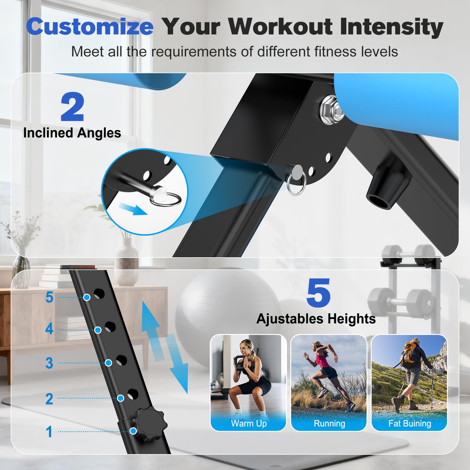 RELIFE REBUILD YOUR LIFE Maquina Abdominales Casa Aparato de Entrenamiento Muscular Ejercitador Plegable Multifuncional Gimnasio