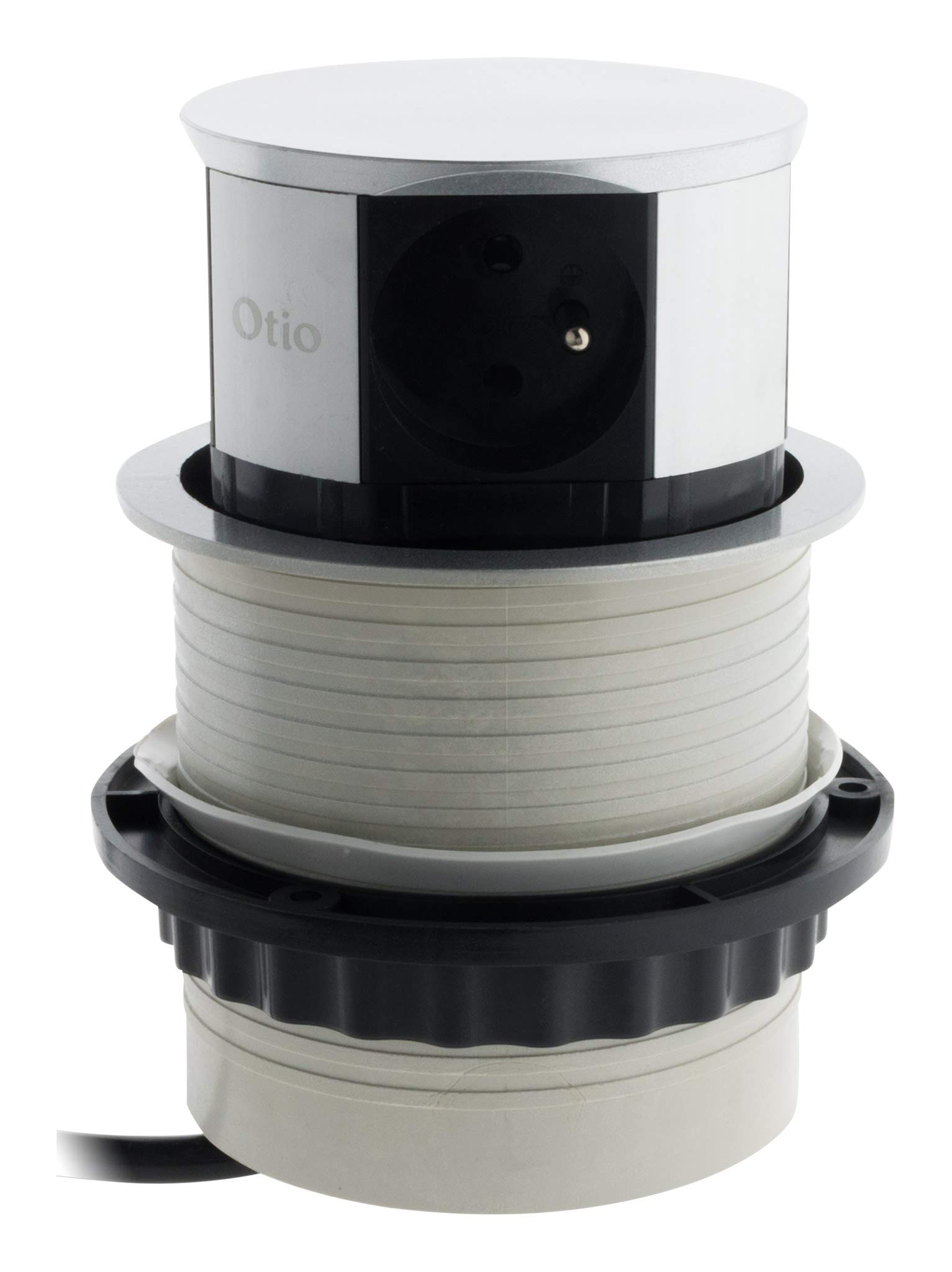 Otio - Lot de 2 Blocs multiprises encastrables compacts 4x2P+T 16A - INOX