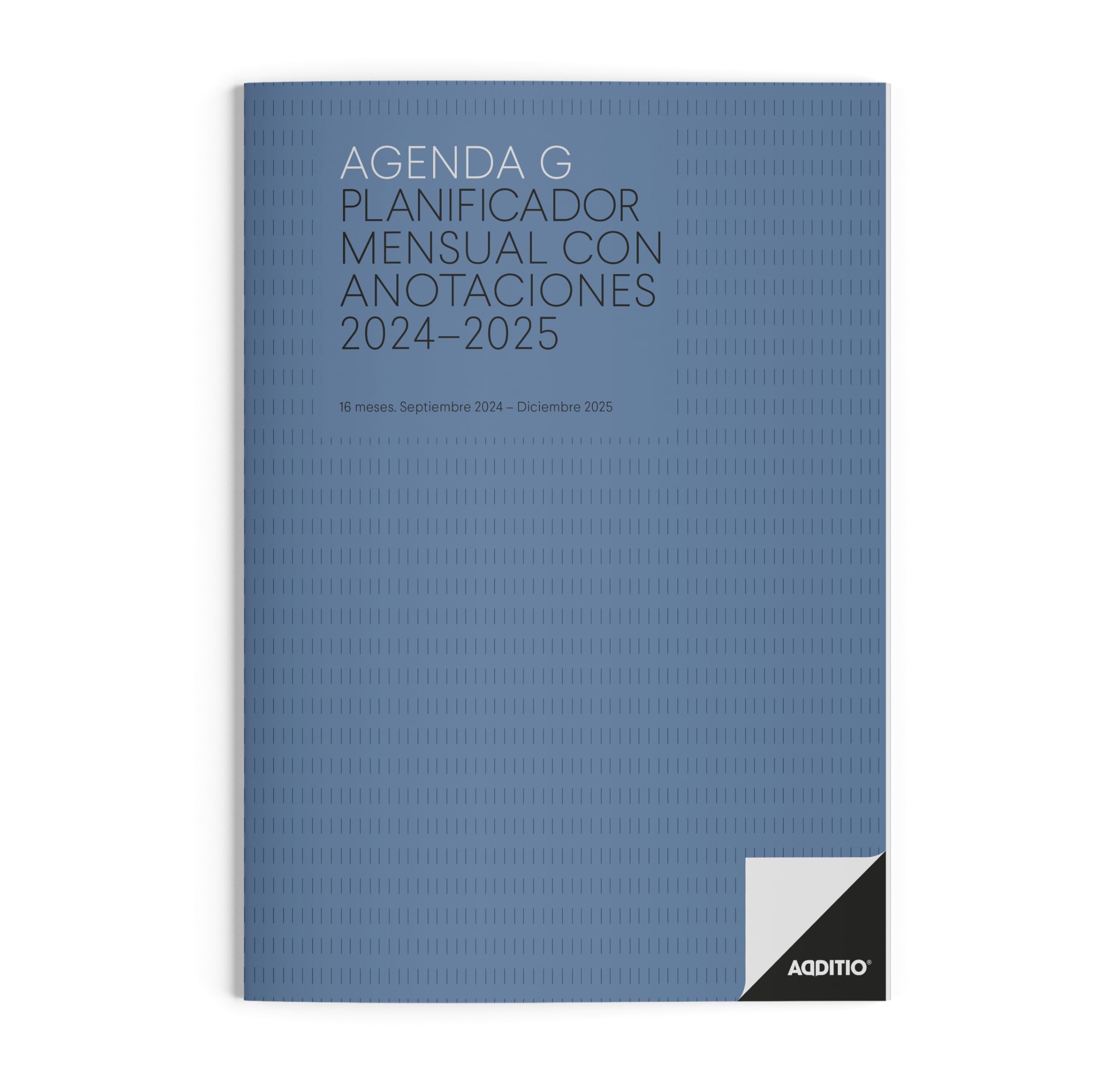 ADDITIO - Agenda G para el profesorado | Planificador mensual | 16 meses | Anotaciones | Tamaño 19,5 x 28,5 cm. | Español | Azul Oscuro | Azul Claro