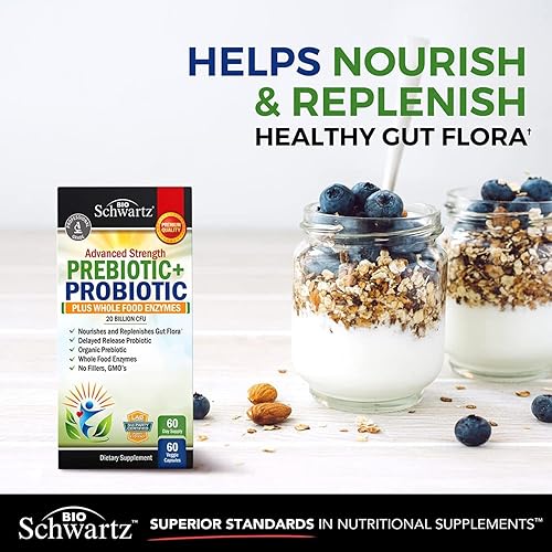 Miniatura 3 de Suplemento de prebióticos y probióticos de fuerza avanzada con enzimas digestivas (suministro de 2 meses) más saúco con zinc y vitamina C para