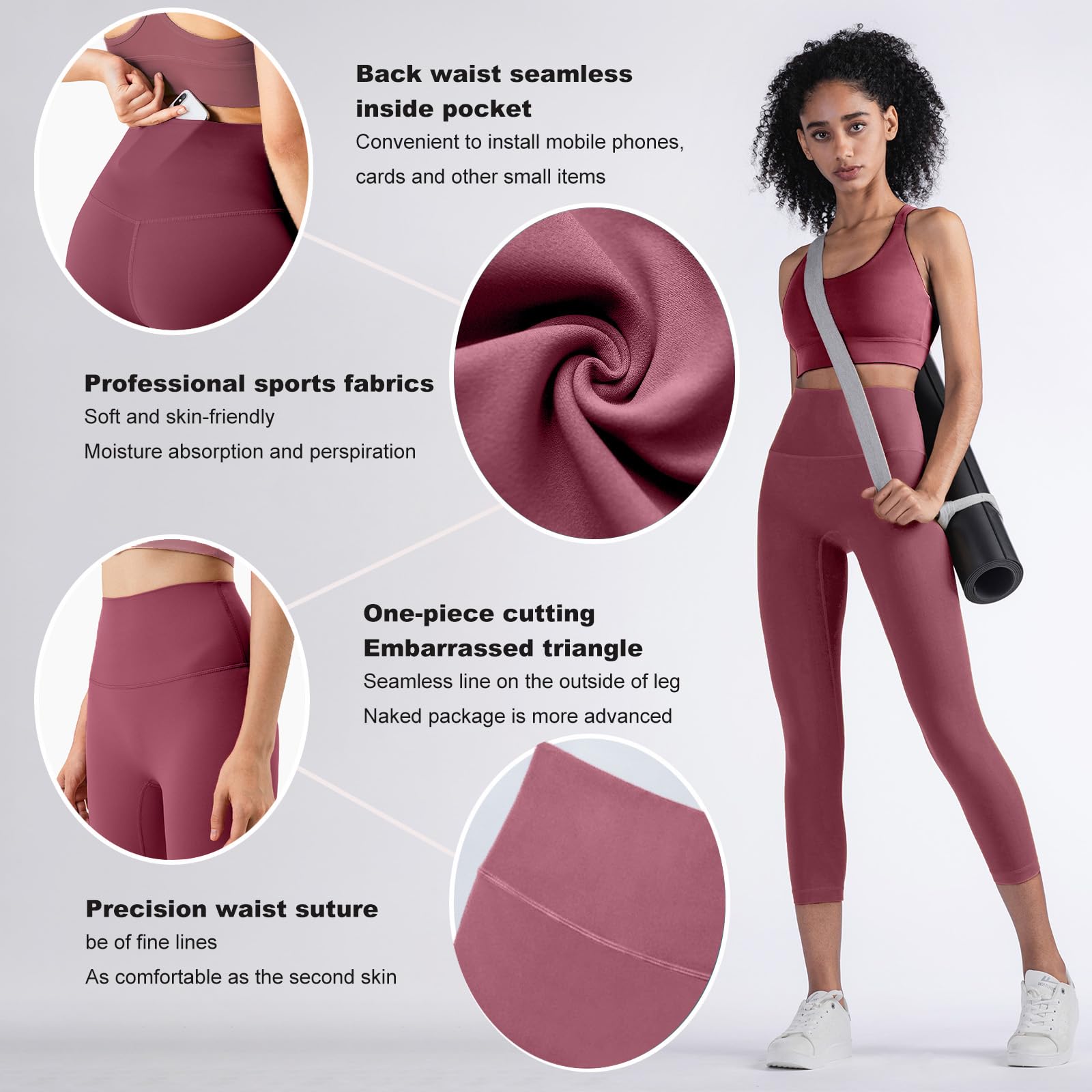 Legginsy sportowe damskie Push Up 3/4 legginsy na siłownię z wysokim stanem spodnie do fitnessu joga elastyczne antycellulitowe spodnie z kieszeniami do pilatesu sportu siłowni do biegania
