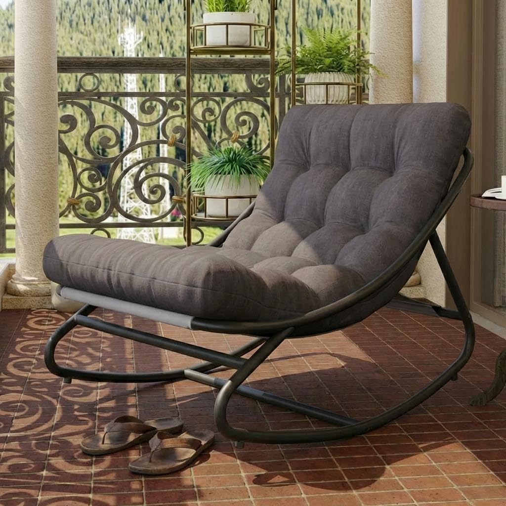 Amazon.com: GAOMON Indoor Outdoor Papasan Rocking Chair, Oversized ...