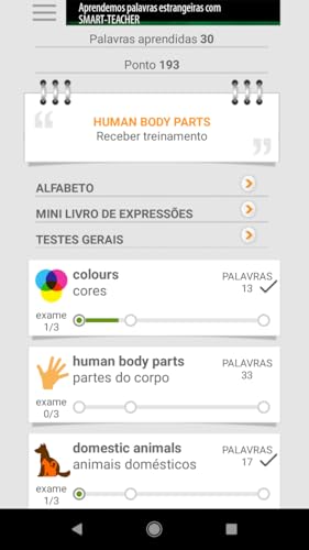 Aprendemos palavras inglesas com Smart-Teacher