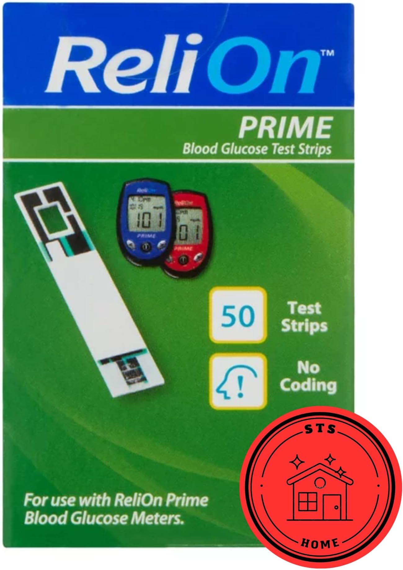 ReliOn Prime Blood Glucose Test Strips (50) Health
