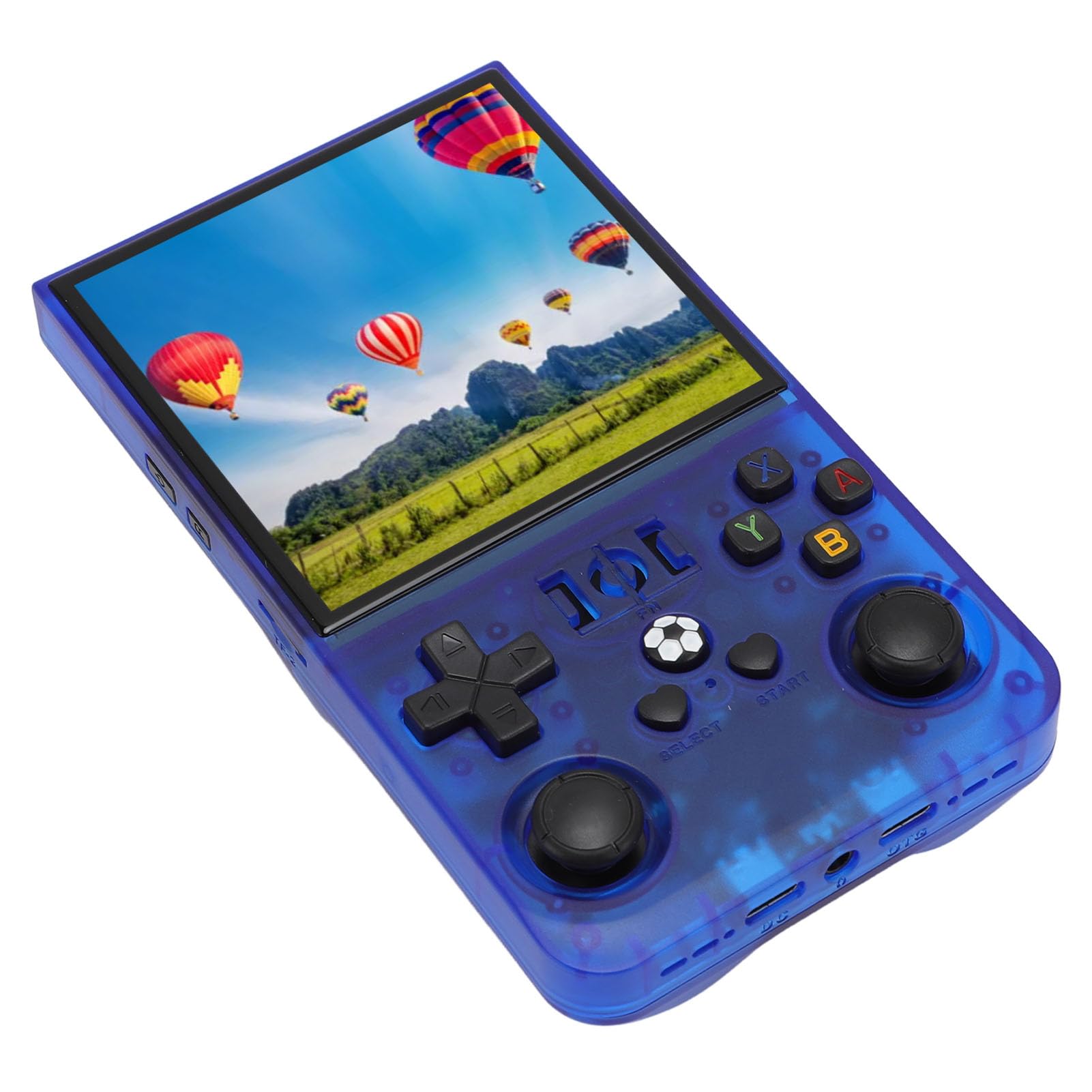 Console di gioco portatile, console per videogiochi retrò con schermo IPS da 4 pollici, dispositivo di gioco portatile open source con chip RK3326 a 64 bit e batteria da 4000 mAh p (128 GB)