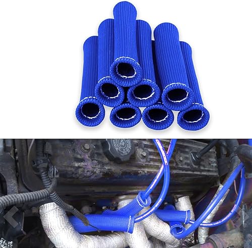 8 fundas protectoras de alambre para bujías, funda protectora de calor para bujías de 1200 grados, cubierta de protección térmica, funda aislante